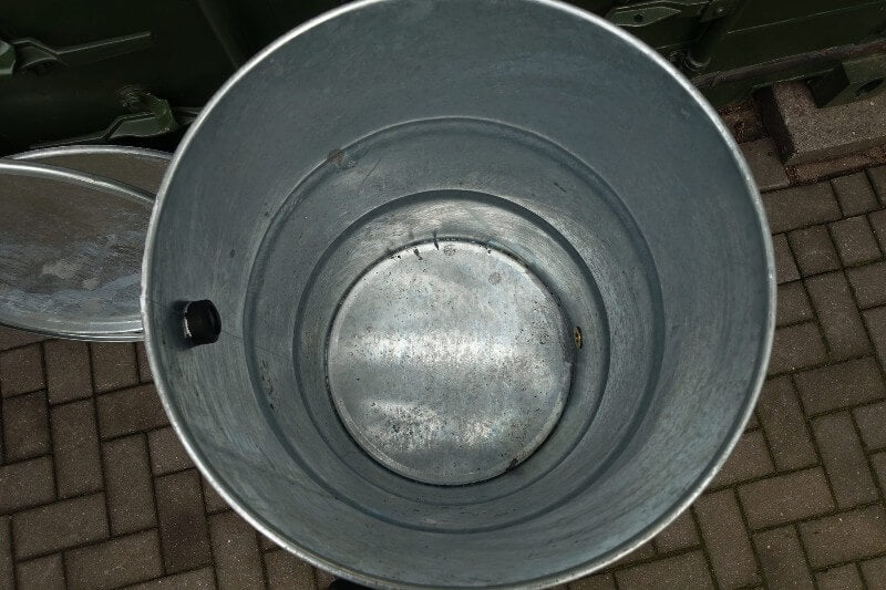 Regenton staal 210L - binnenzijde